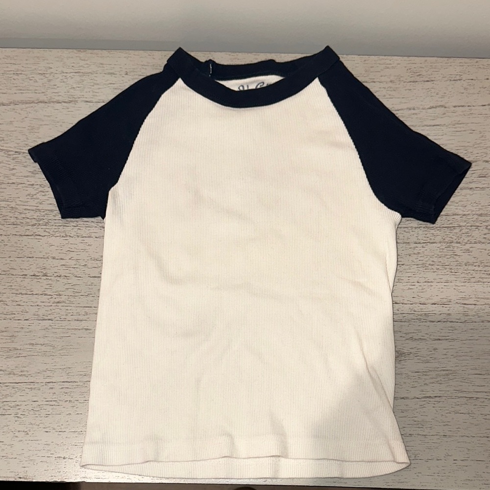 Brandy Melville Black and White T Shirt Crop Top